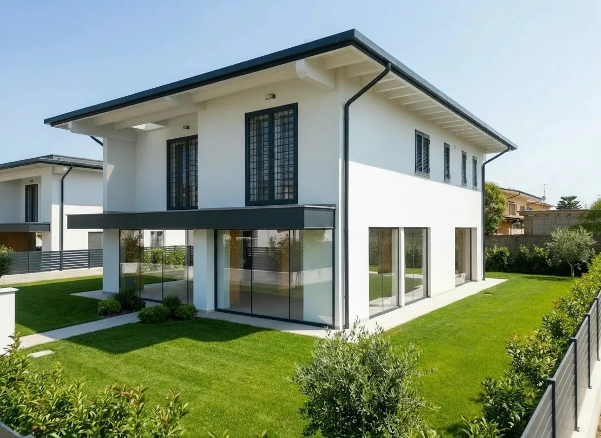 Realizzazione Technowood — Villa con vetrate d'angolo